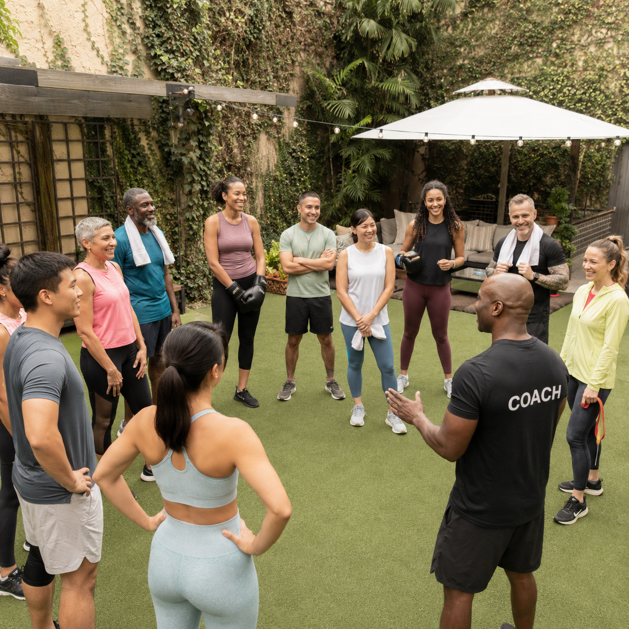 Briefing sécurité pendant une séance OneCoach en entreprise